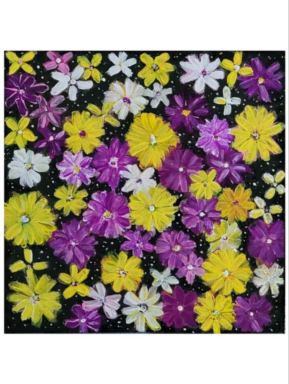 Hand Crafted Textured Abstract Design 12x12 Inches Canvas Picture - Picture 2 of 4